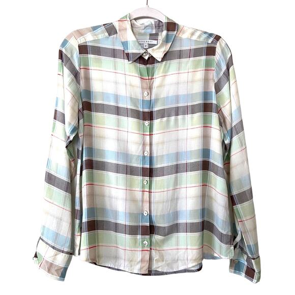 Foxcroft Pastel Plaid Long Sleeve Button Up Shirt - Picture 1 of 6